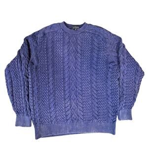 Vintage Crown & Ivy 3D Cable Knit‎ Purple Sweater Size XL